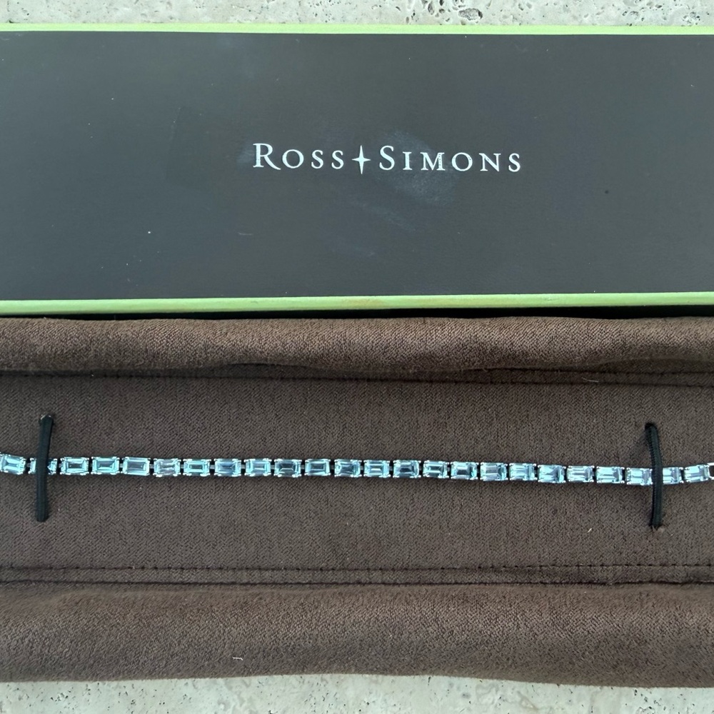 Ross-Simons Silver and Emerald cut Topaz Box-Set Tennis Bracelet